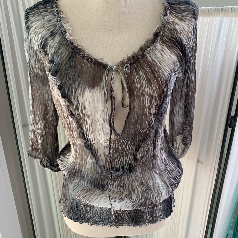 Zara leopard blouse sheer size S